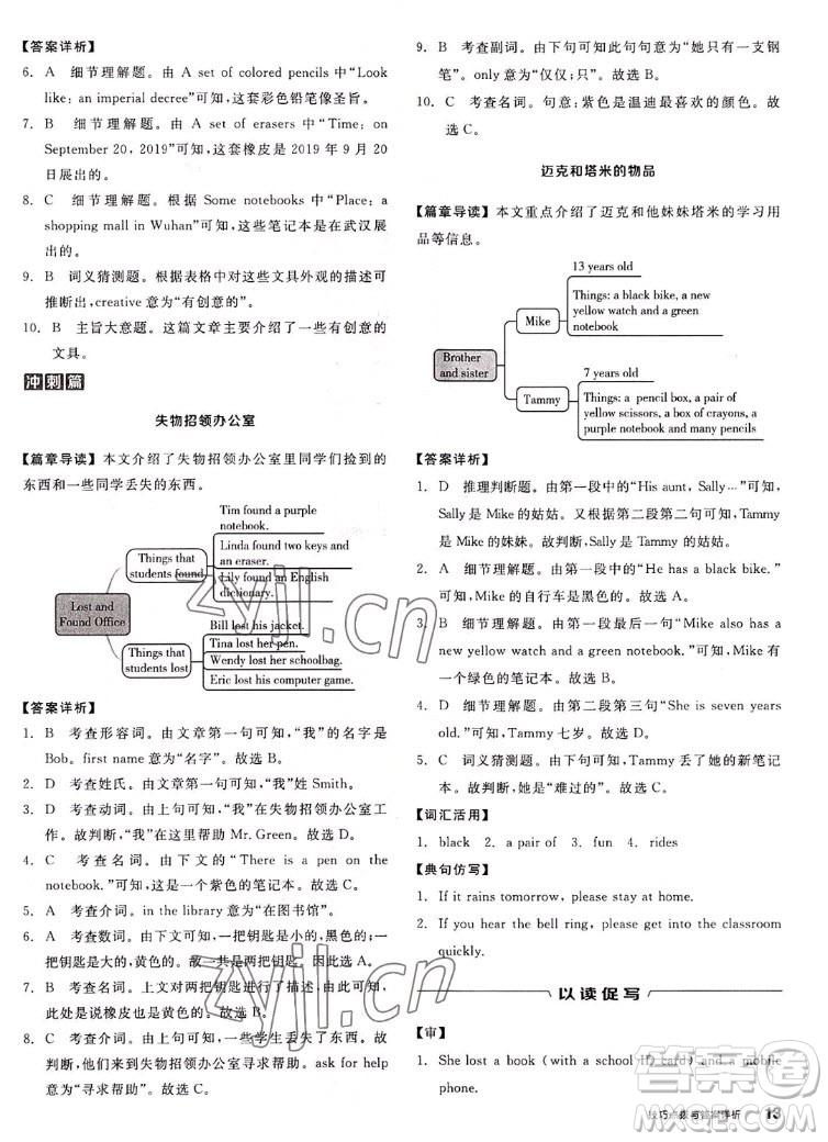 陽光出版社2022秋練就優(yōu)等生英語七年級(jí)上冊RJ人教版答案