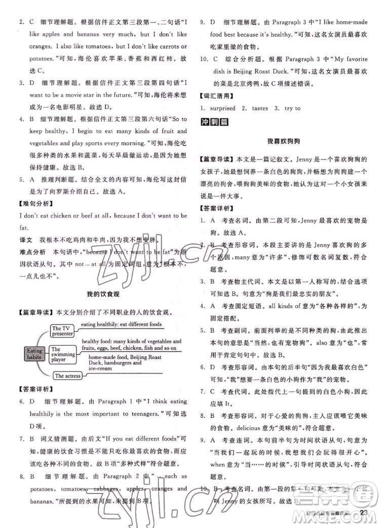 陽光出版社2022秋練就優(yōu)等生英語七年級(jí)上冊RJ人教版答案