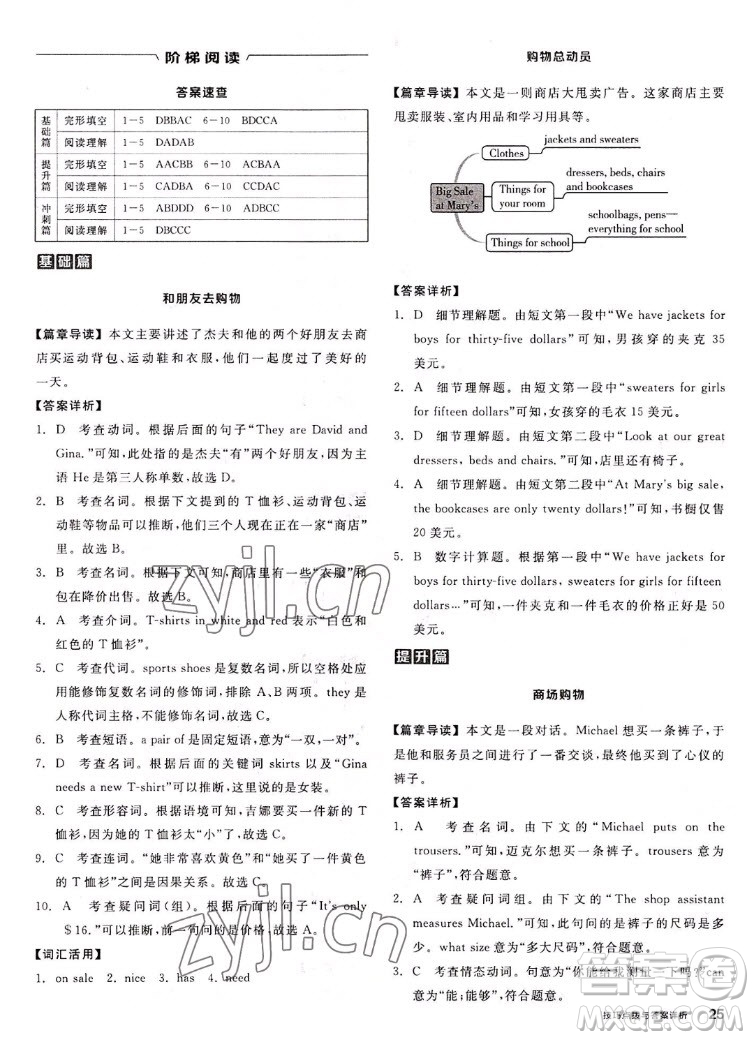陽光出版社2022秋練就優(yōu)等生英語七年級(jí)上冊RJ人教版答案