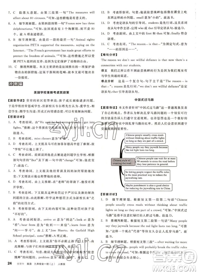 陽光出版社2022秋練就優(yōu)等生同步作業(yè)英語九年級(jí)全一冊(cè)上RJ人教版答案