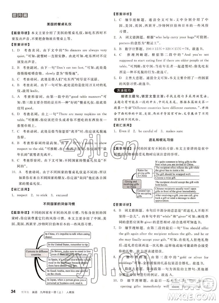 陽光出版社2022秋練就優(yōu)等生同步作業(yè)英語九年級(jí)全一冊(cè)上RJ人教版答案