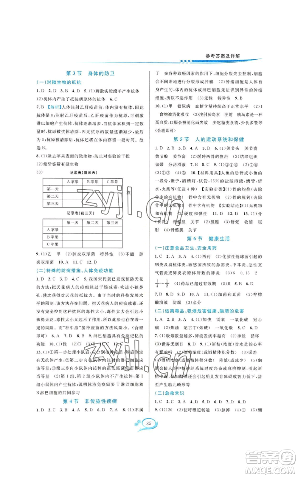華東師范大學(xué)出版社2022全優(yōu)方案夯實(shí)與提高九年級(jí)科學(xué)浙教版參考答案