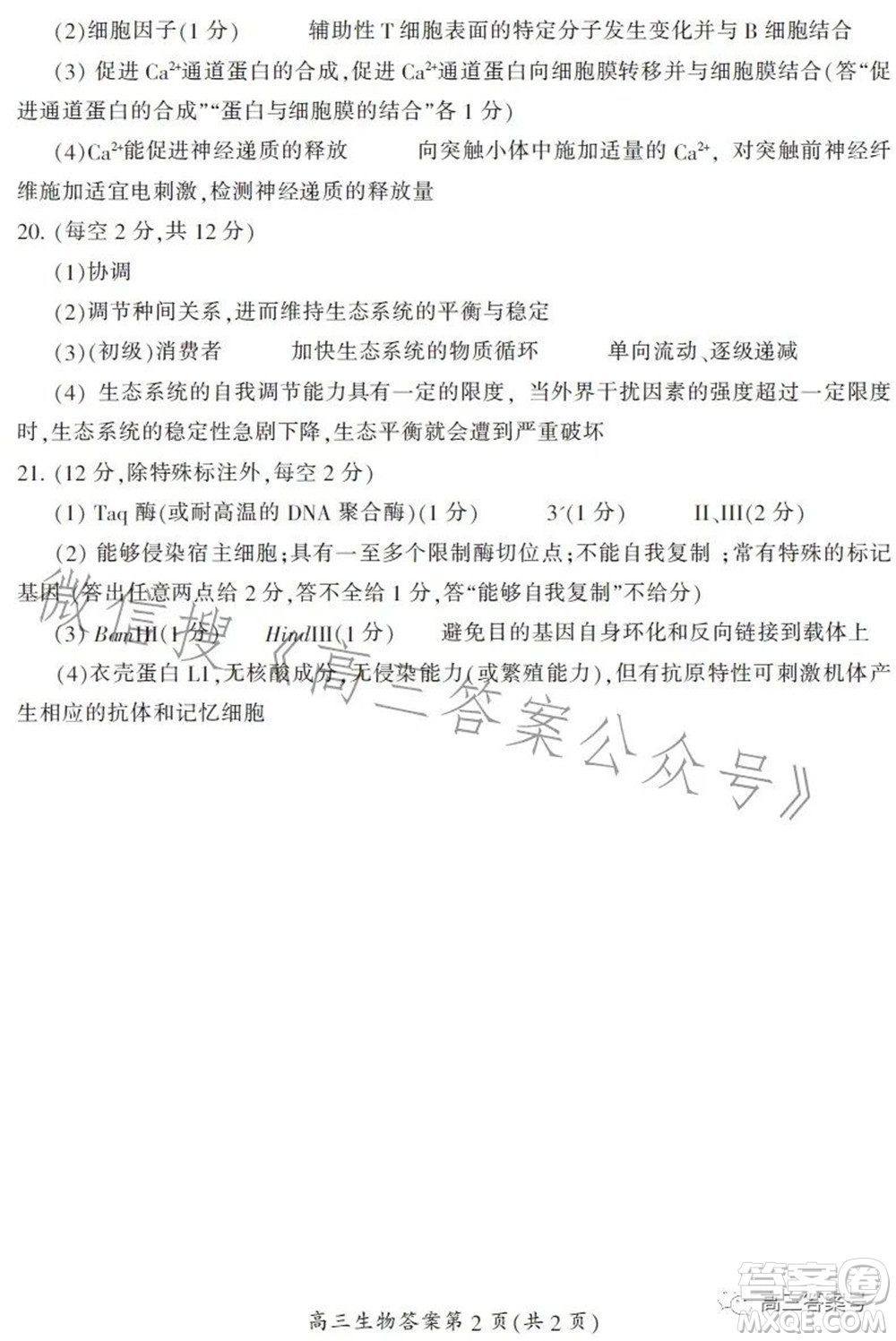 郴州市2023屆高三第一次教學(xué)質(zhì)量監(jiān)測試卷生物試題及答案