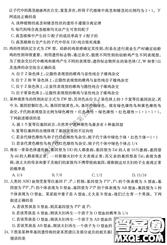 金太陽(yáng)10月聯(lián)考2022-2023年度高三年級(jí)階段性考試生物試卷答案