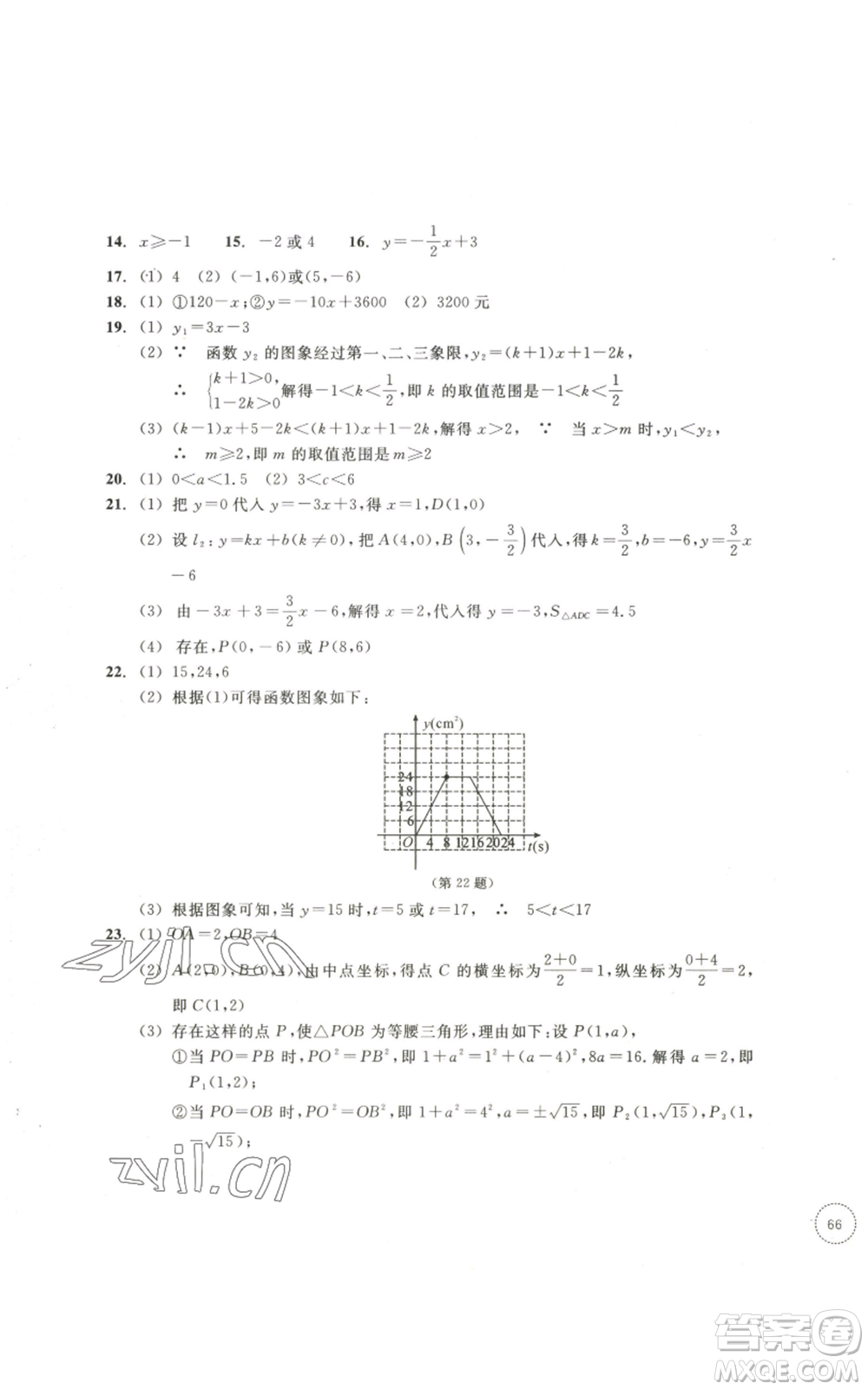 浙江教育出版社2022單元學(xué)習(xí)指導(dǎo)與練習(xí)八年級(jí)上冊(cè)數(shù)學(xué)人教版參考答案