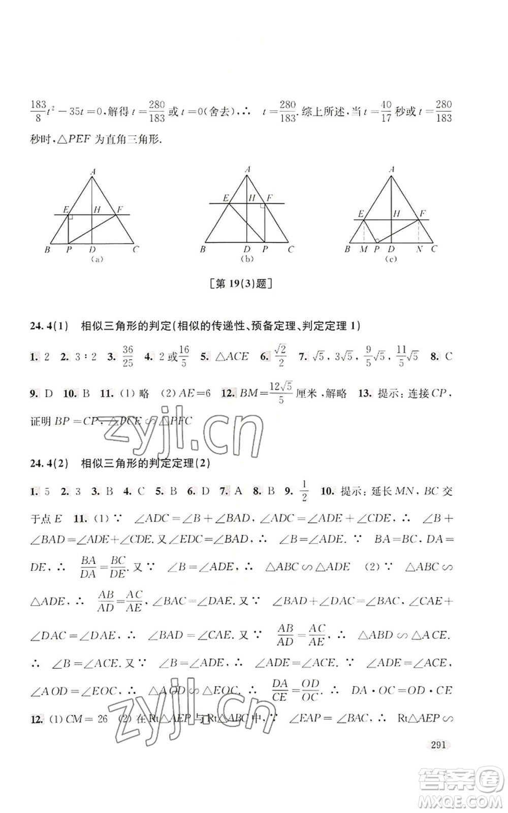 上海科學(xué)技術(shù)出版社2022新思路輔導(dǎo)與訓(xùn)練九年級數(shù)學(xué)通用版參考答案