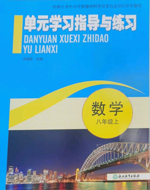 浙江教育出版社2022單元學(xué)習(xí)指導(dǎo)與練習(xí)八年級(jí)上冊(cè)數(shù)學(xué)人教版參考答案