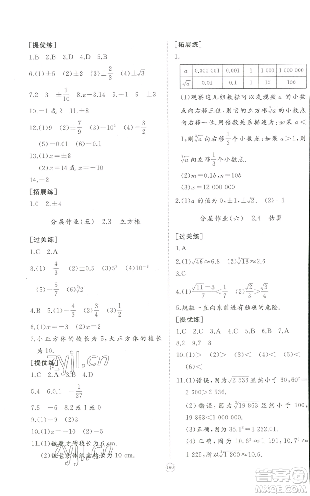 山東友誼出版社2022精練課堂分層作業(yè)八年級(jí)上冊(cè)數(shù)學(xué)人教版參考答案