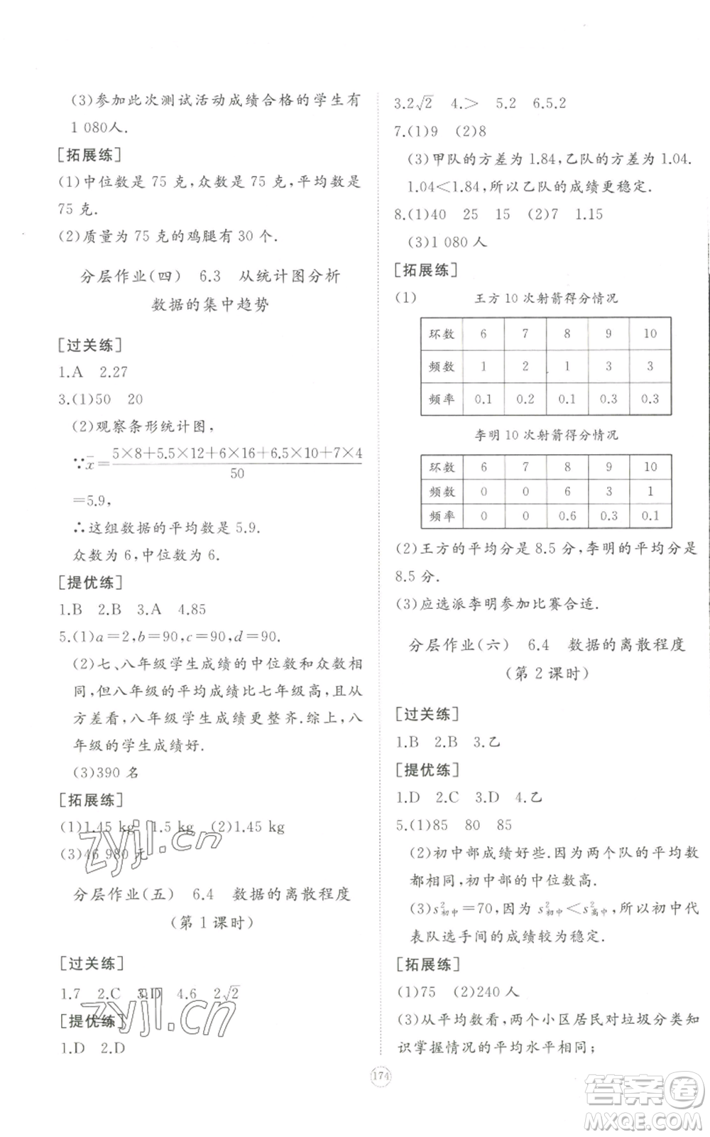 山東友誼出版社2022精練課堂分層作業(yè)八年級(jí)上冊(cè)數(shù)學(xué)人教版參考答案