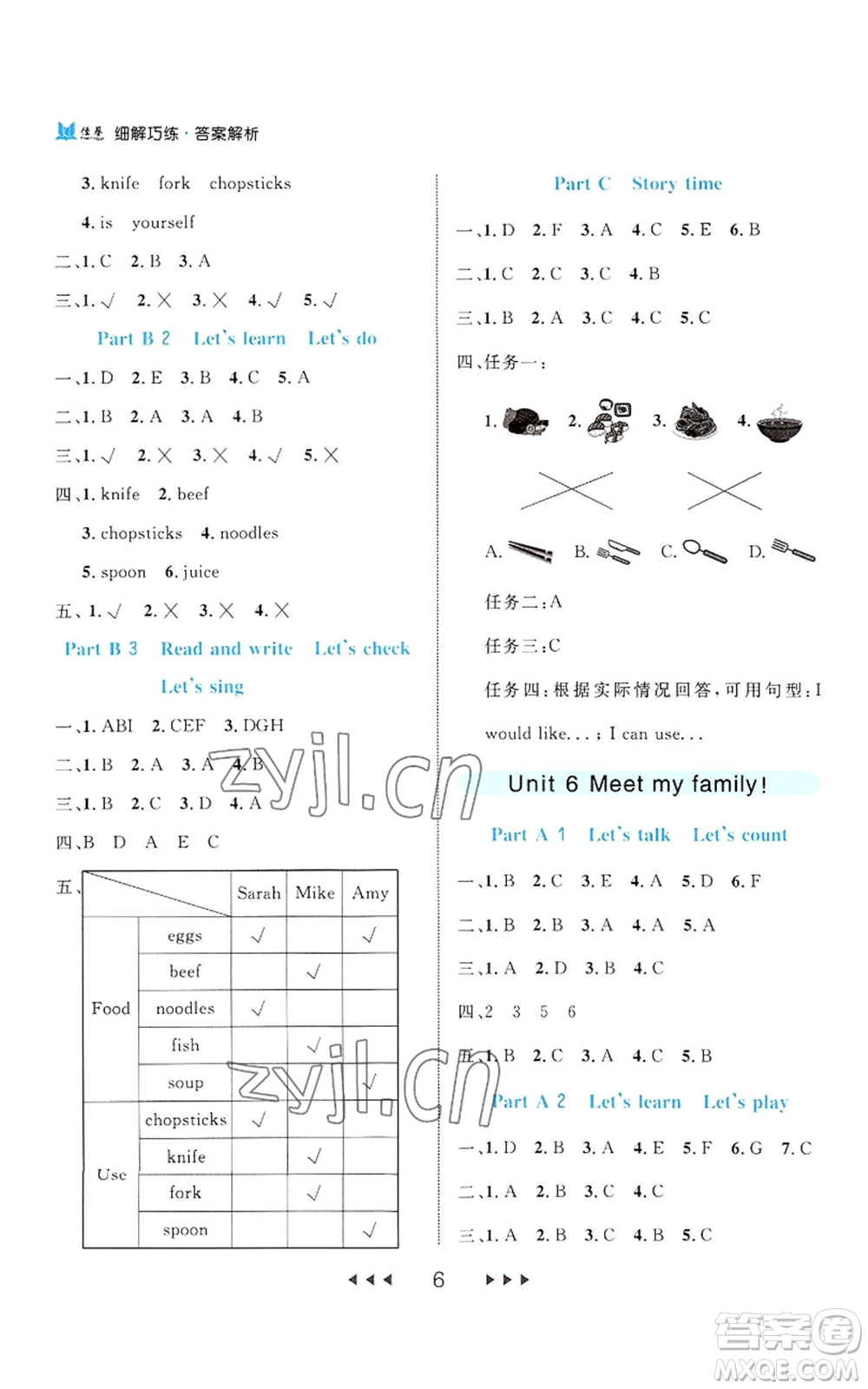 延邊大學(xué)出版社2022細(xì)解巧練四年級(jí)上冊(cè)英語人教版參考答案