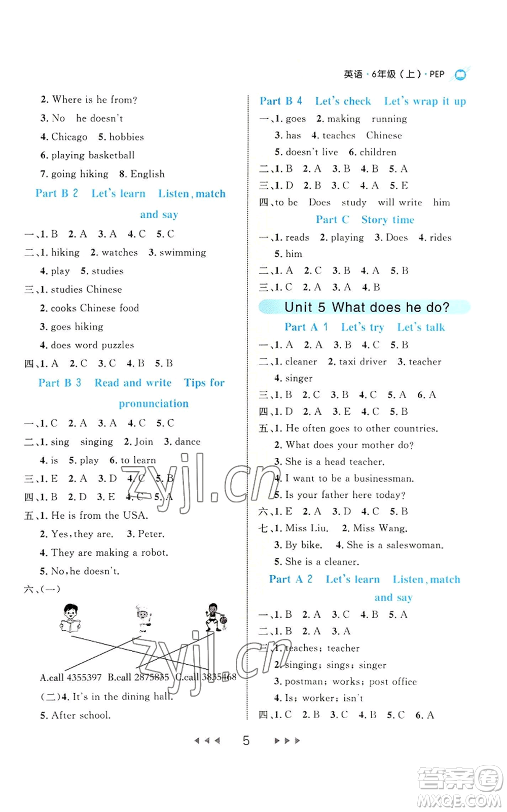 延邊大學(xué)出版社2022細(xì)解巧練六年級上冊英語人教版參考答案