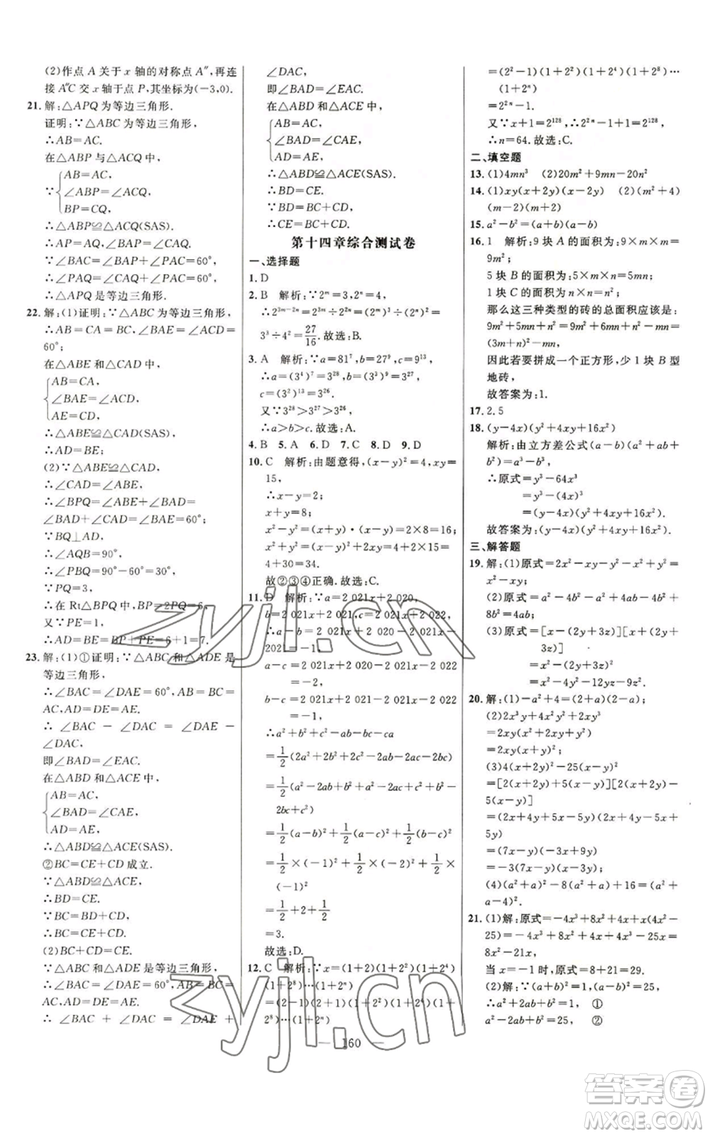 延邊大學(xué)出版社2022細(xì)解巧練八年級上冊數(shù)學(xué)人教版參考答案