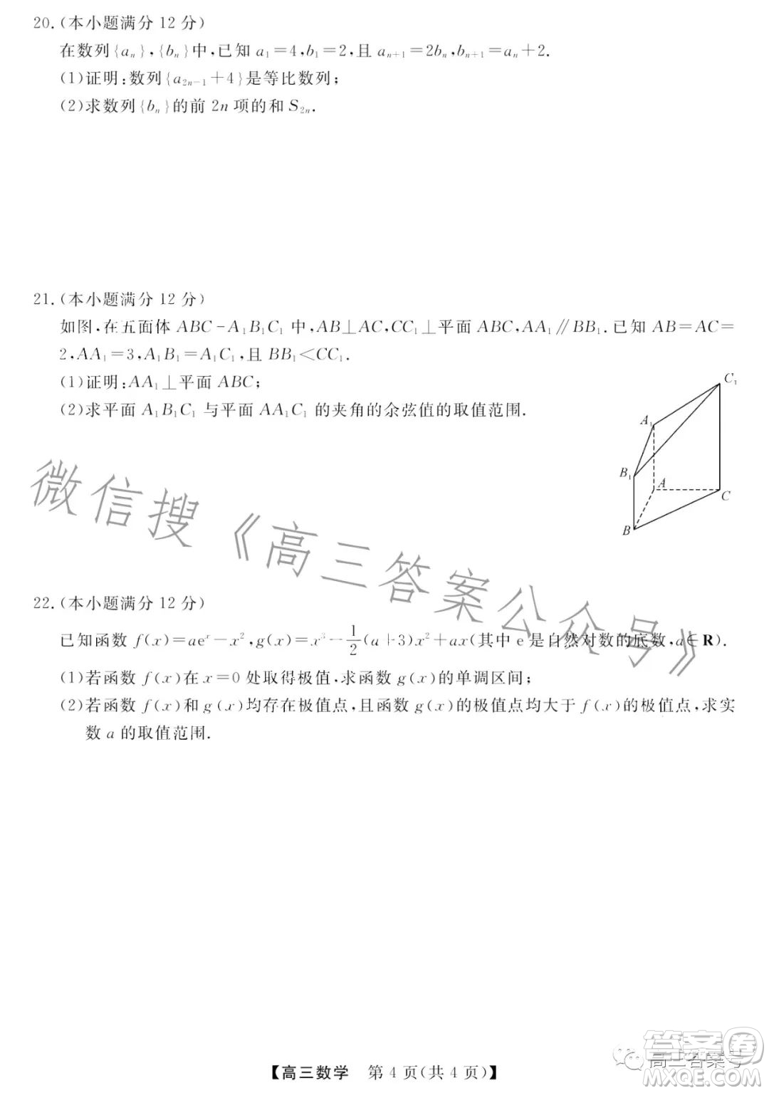 2022-2023學年金科大聯(lián)考高三11月質(zhì)量檢測數(shù)學試卷答案