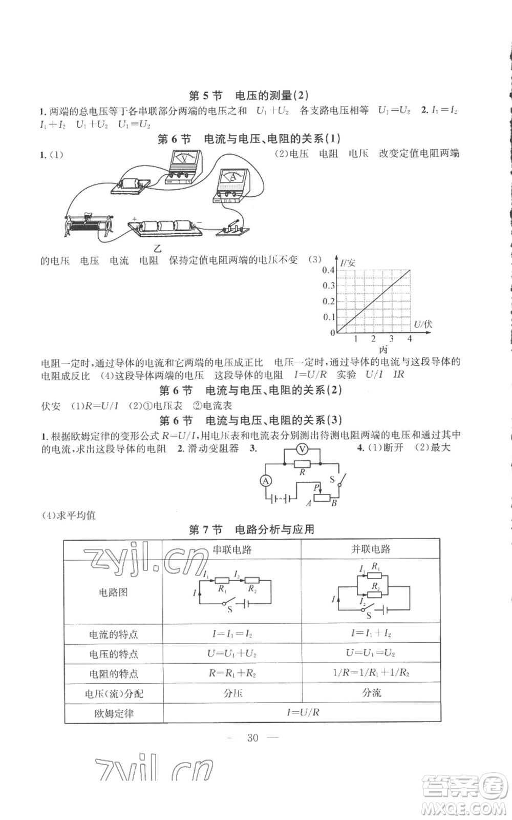 浙江工商大學(xué)出版社2022習(xí)題e百課時訓(xùn)練八年級上冊科學(xué)浙教版B版參考答案