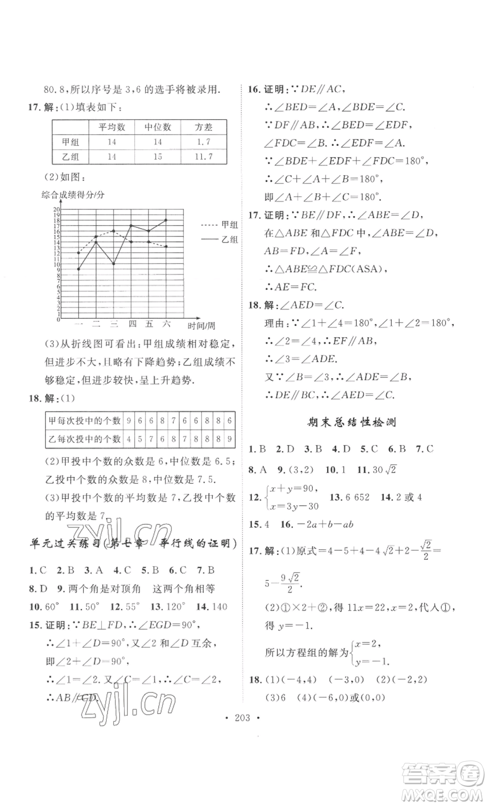 安徽人民出版社2022思路教練同步課時作業(yè)八年級上冊數(shù)學北師大版參考答案