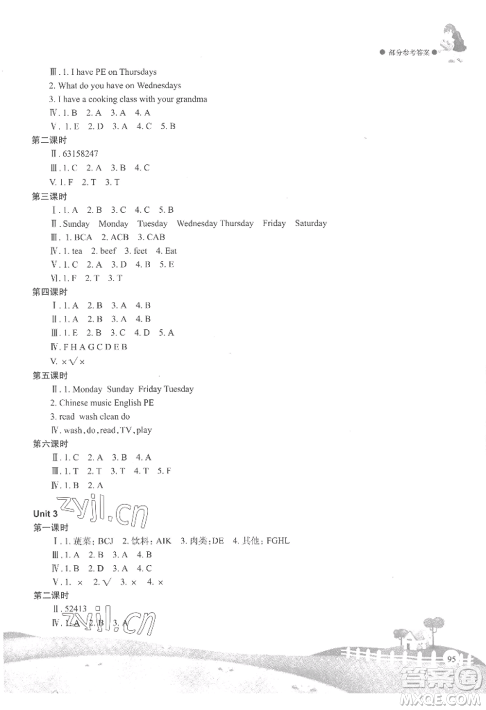 重慶出版社2022學(xué)習(xí)指要五年級上冊英語人教版參考答案
