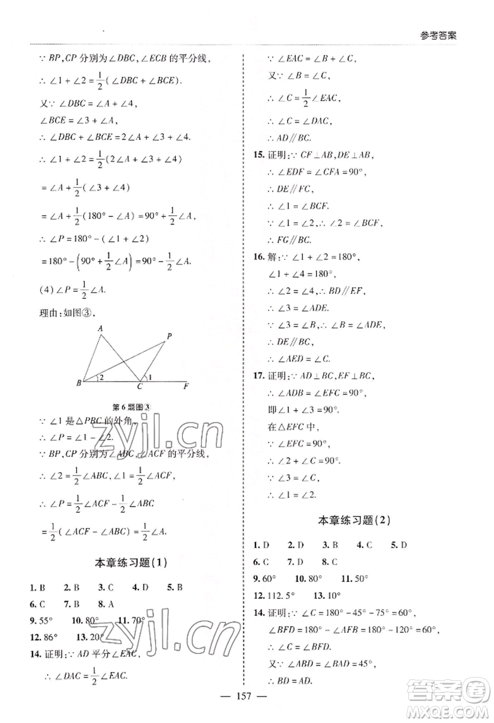 青島出版社2022新課堂學(xué)習(xí)與探究八年級(jí)上冊(cè)數(shù)學(xué)人教版參考答案
