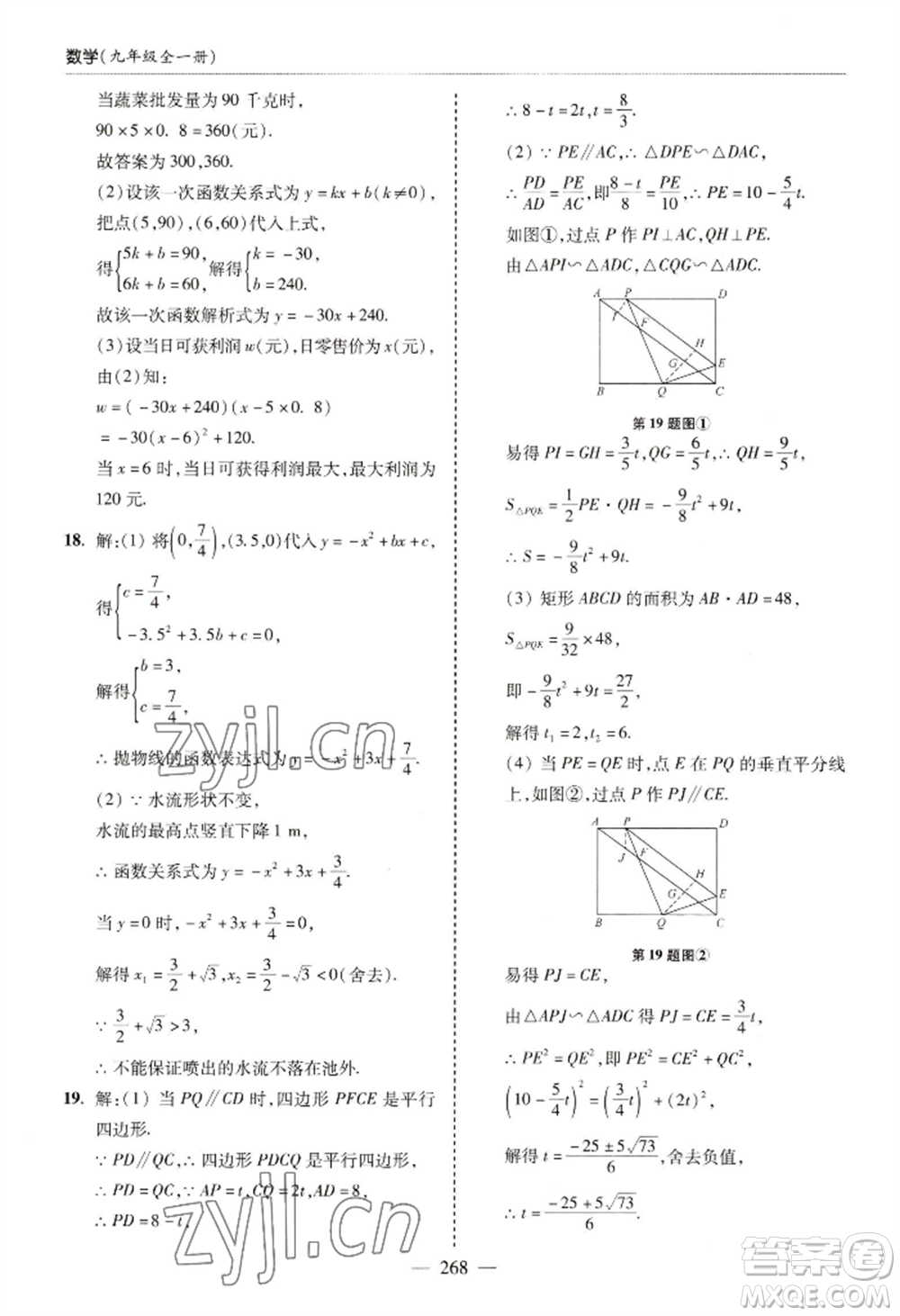青島出版社2022新課堂學(xué)習(xí)與探究九年級(jí)數(shù)學(xué)人教版參考答案