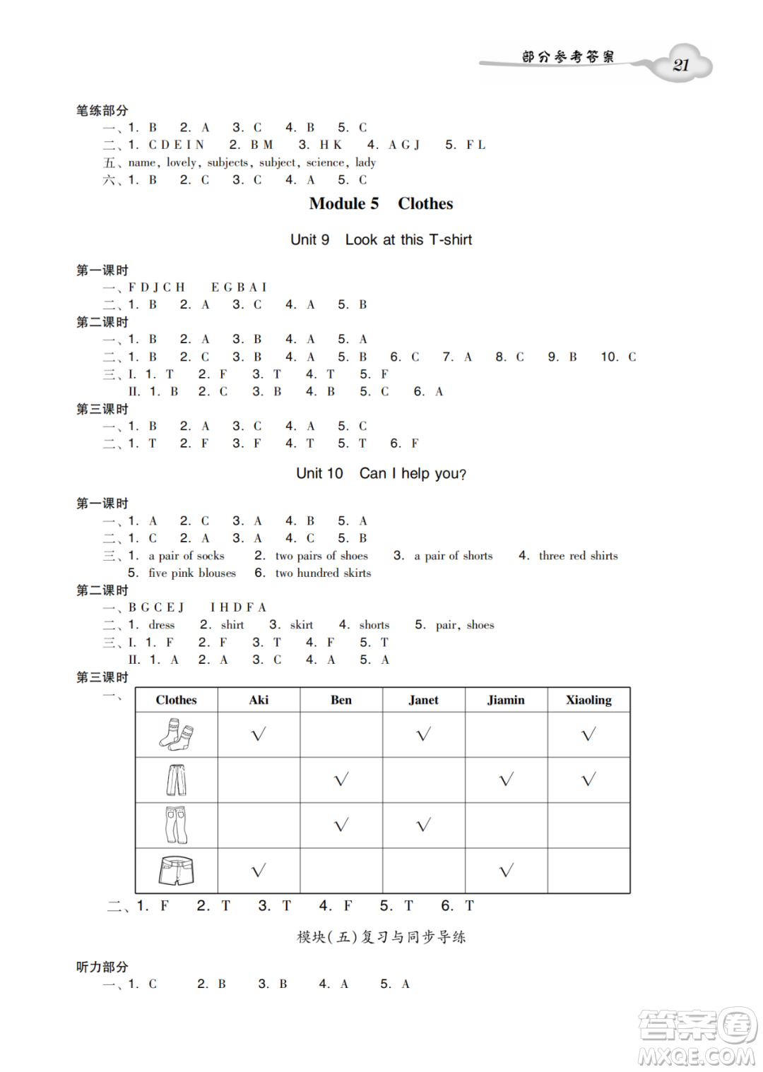 新世紀(jì)出版社2022小學(xué)英語雙基同步導(dǎo)學(xué)導(dǎo)練四年級(jí)上冊(cè)廣州版答案