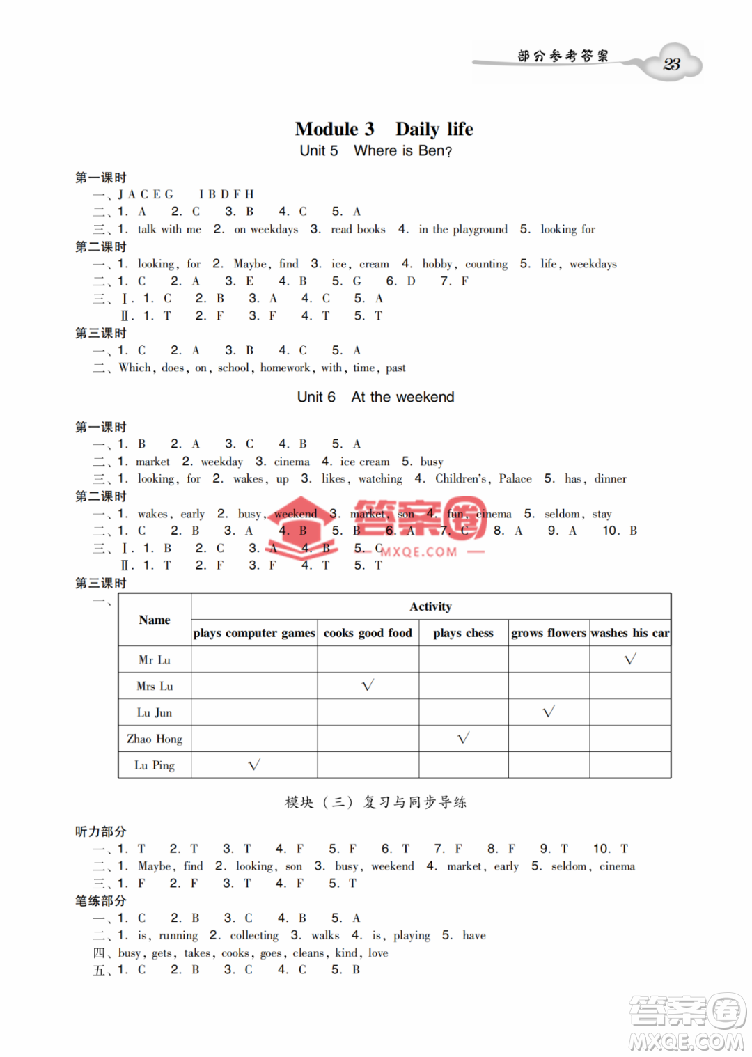 新世紀(jì)出版社2022雙基同步導(dǎo)學(xué)導(dǎo)練五年級英語上冊教科版廣州專版答案