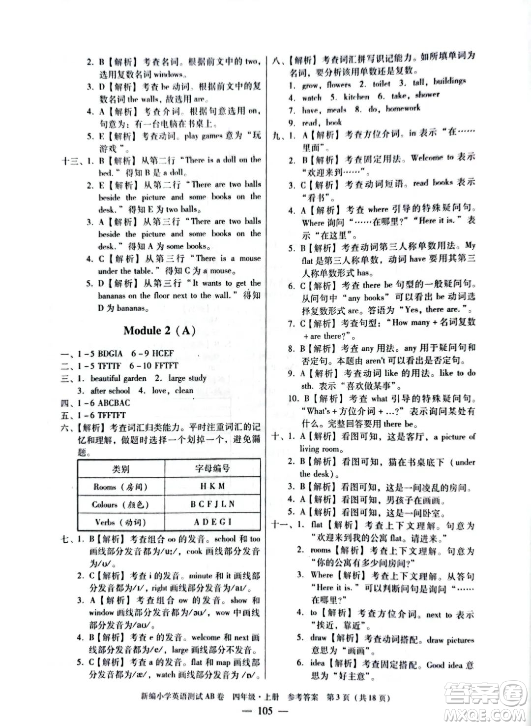 華南理工大學(xué)出版社2022新編小學(xué)英語(yǔ)測(cè)試AB卷四年級(jí)上冊(cè)廣州專版答案