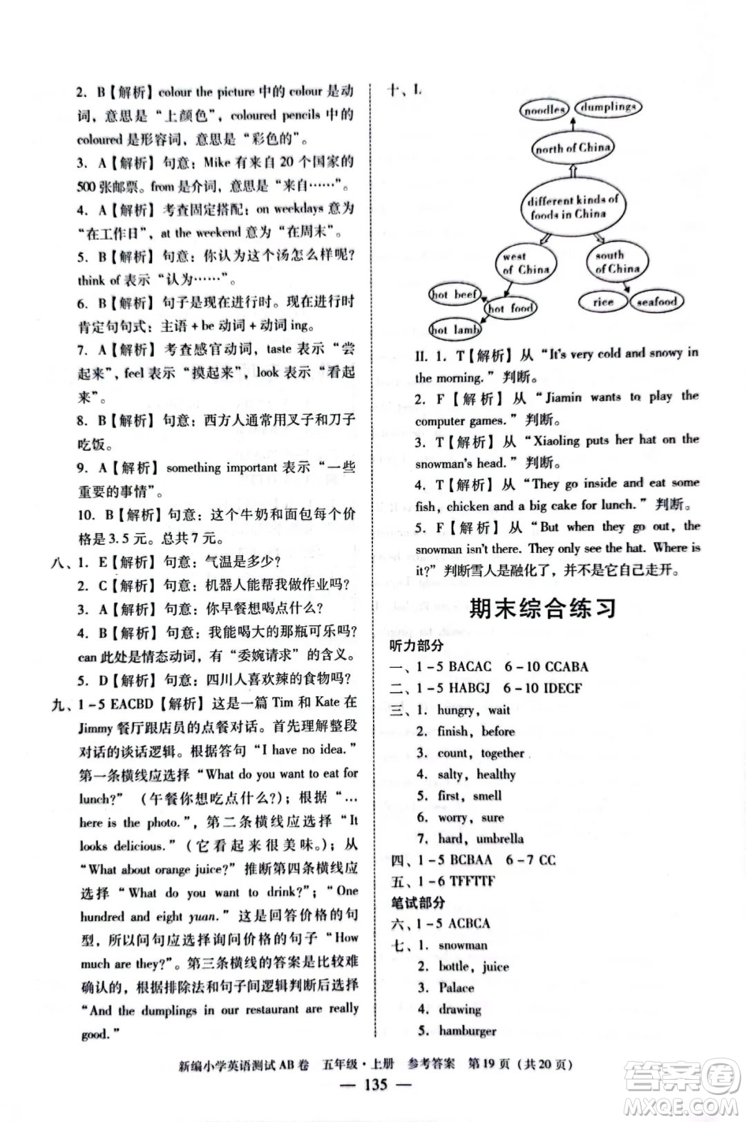華南理工大學(xué)出版社2022新編小學(xué)英語(yǔ)測(cè)試AB卷五年級(jí)上冊(cè)廣州專版答案