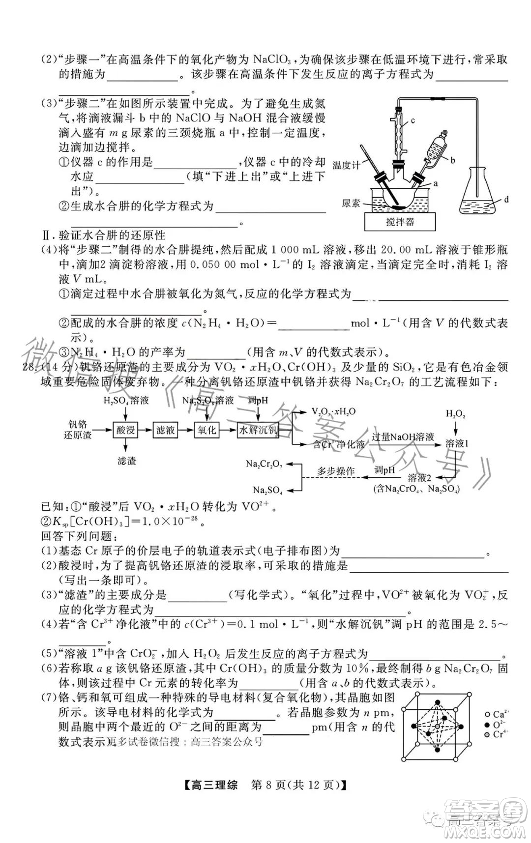 2022-2023學(xué)年金科大聯(lián)考高三12月質(zhì)量檢測(cè)理科綜合試卷答案