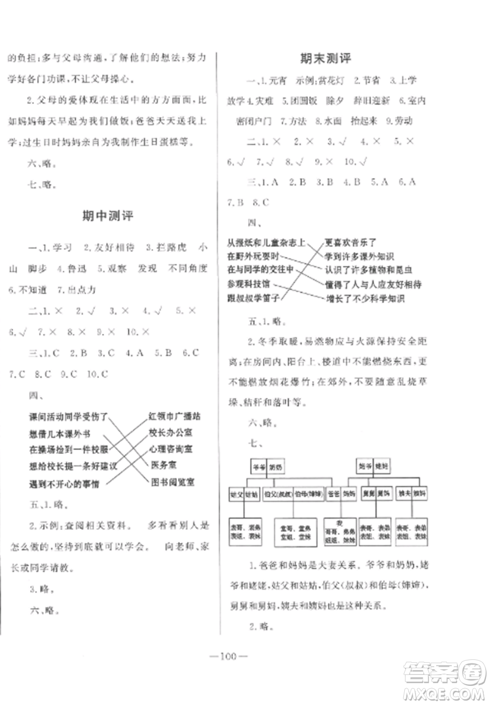 山東文藝出版社2022小學課堂同步訓練三年級道德與法治上冊人教版五四制參考答案