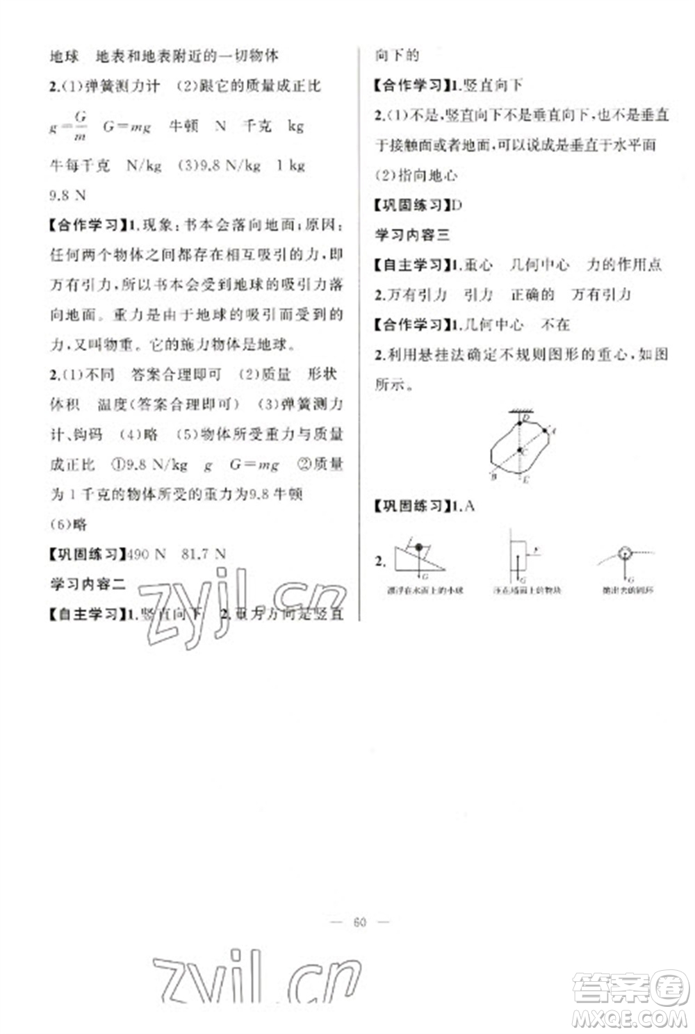 新疆青少年出版社2023寒假作業(yè)八年級(jí)物理通用版參考答案
