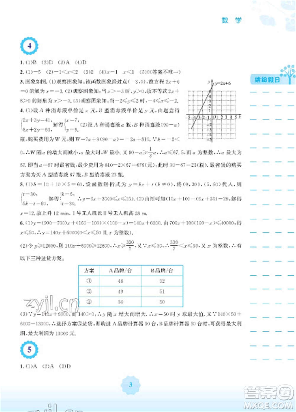 安徽教育出版社2023寒假生活八年級(jí)數(shù)學(xué)通用版參考答案