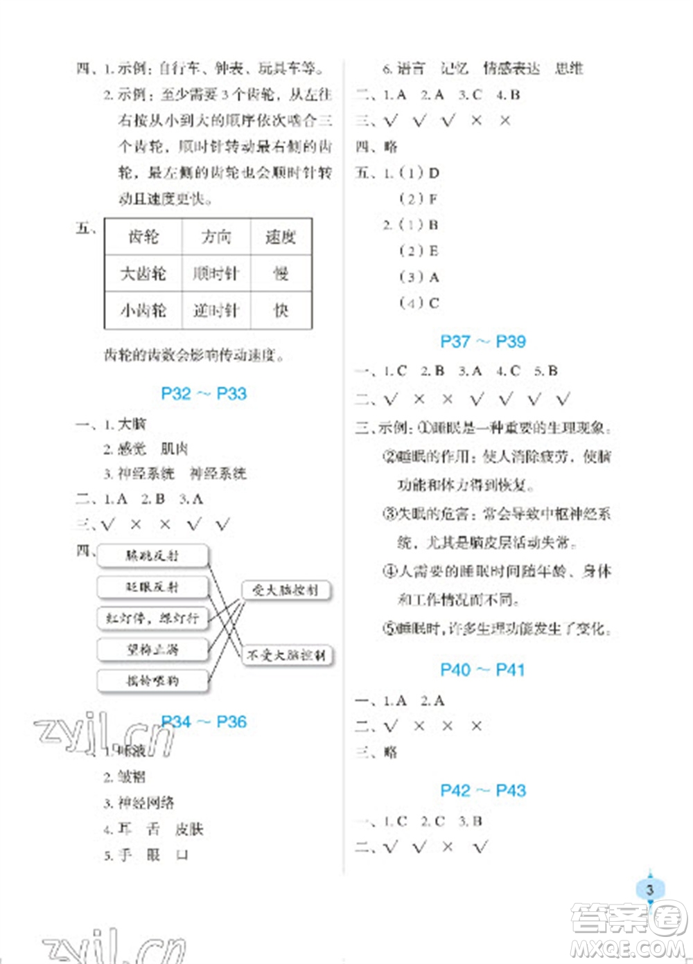 長(zhǎng)江少年兒童出版社2023寒假作業(yè)六年級(jí)科學(xué)粵教版參考答案