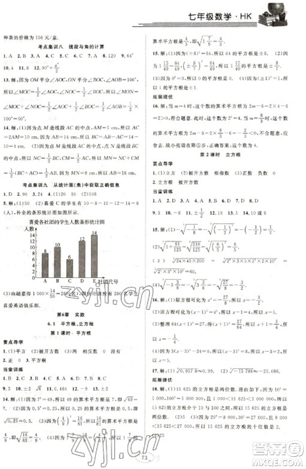 合肥工業(yè)大學(xué)出版社2023假期伴你行寒假?gòu)?fù)習(xí)計(jì)劃七年級(jí)數(shù)學(xué)滬科版參考答案