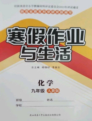 陜西師范大學(xué)出版總社2023寒假作業(yè)與生活九年級化學(xué)人教版參考答案