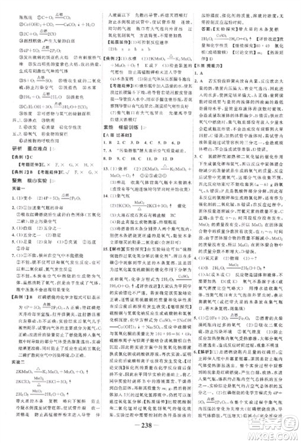 未來出版社2023世紀(jì)金榜初中全程復(fù)習(xí)方略九年級化學(xué)人教版參考答案