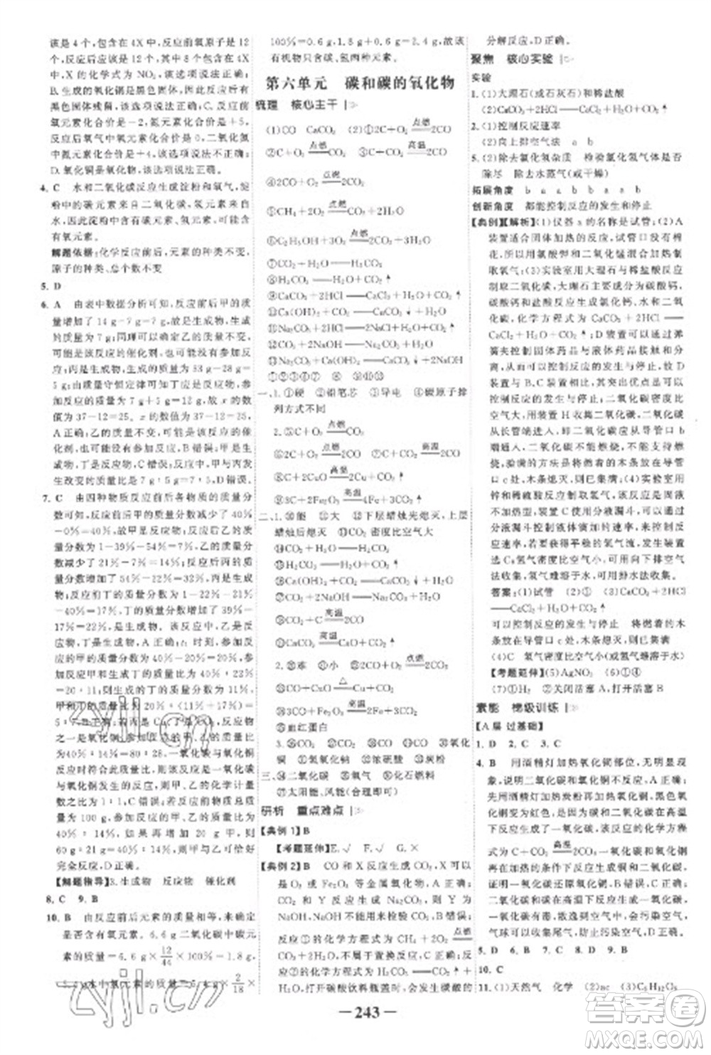 未來出版社2023世紀(jì)金榜初中全程復(fù)習(xí)方略九年級化學(xué)人教版參考答案
