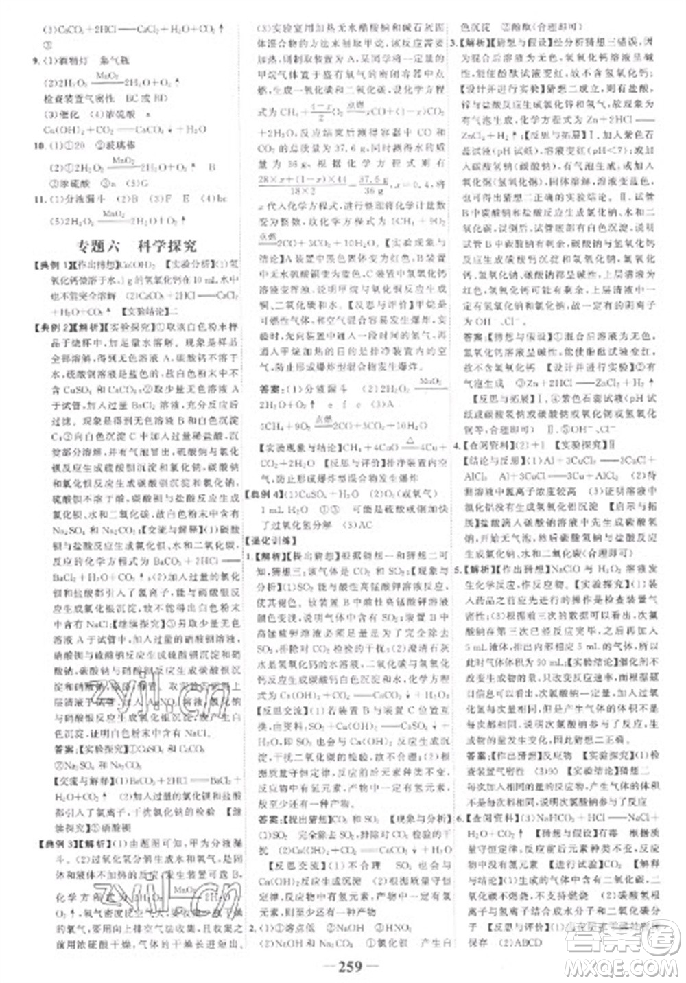 未來出版社2023世紀(jì)金榜初中全程復(fù)習(xí)方略九年級化學(xué)人教版參考答案
