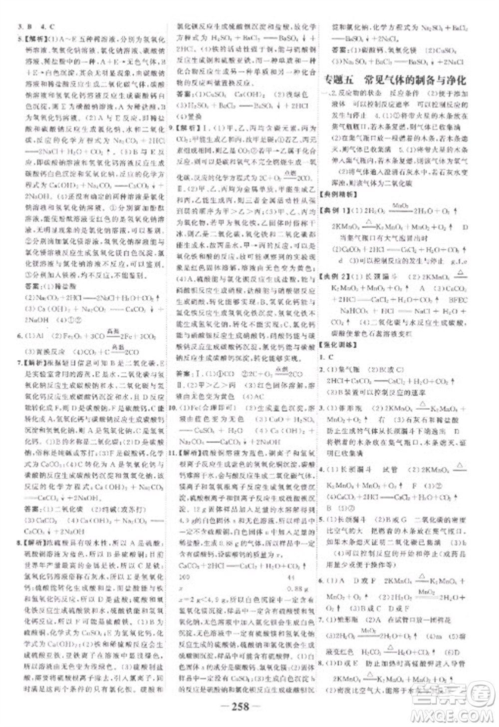 未來出版社2023世紀(jì)金榜初中全程復(fù)習(xí)方略九年級化學(xué)人教版參考答案