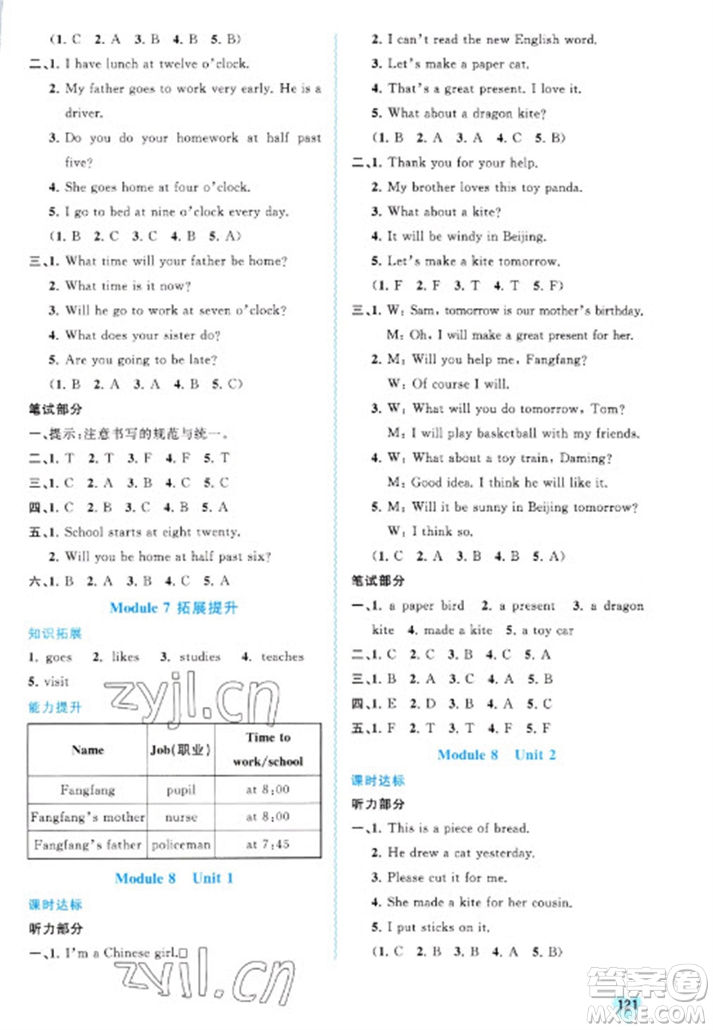 廣西教育出版社2023新課程學習與測評同步學習五年級下冊英語外研版參考答案