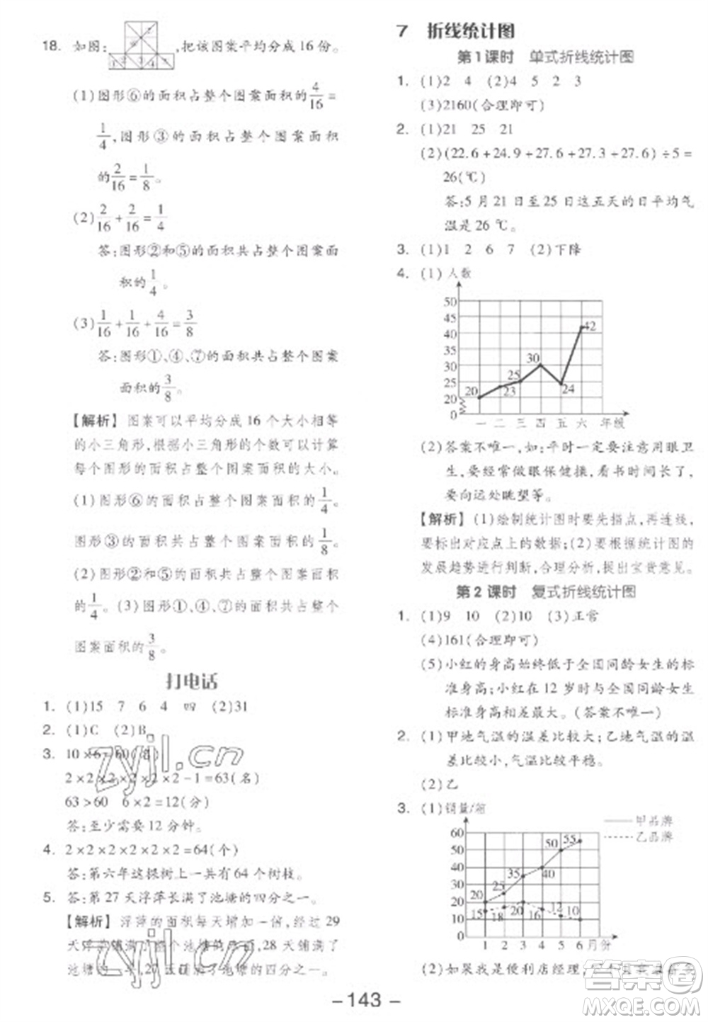 開明出版社2023全品學練考五年級下冊數(shù)學人教版參考答案