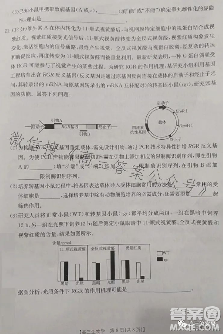 2023湖南金太陽聯(lián)考23273C高三生物試卷答案
