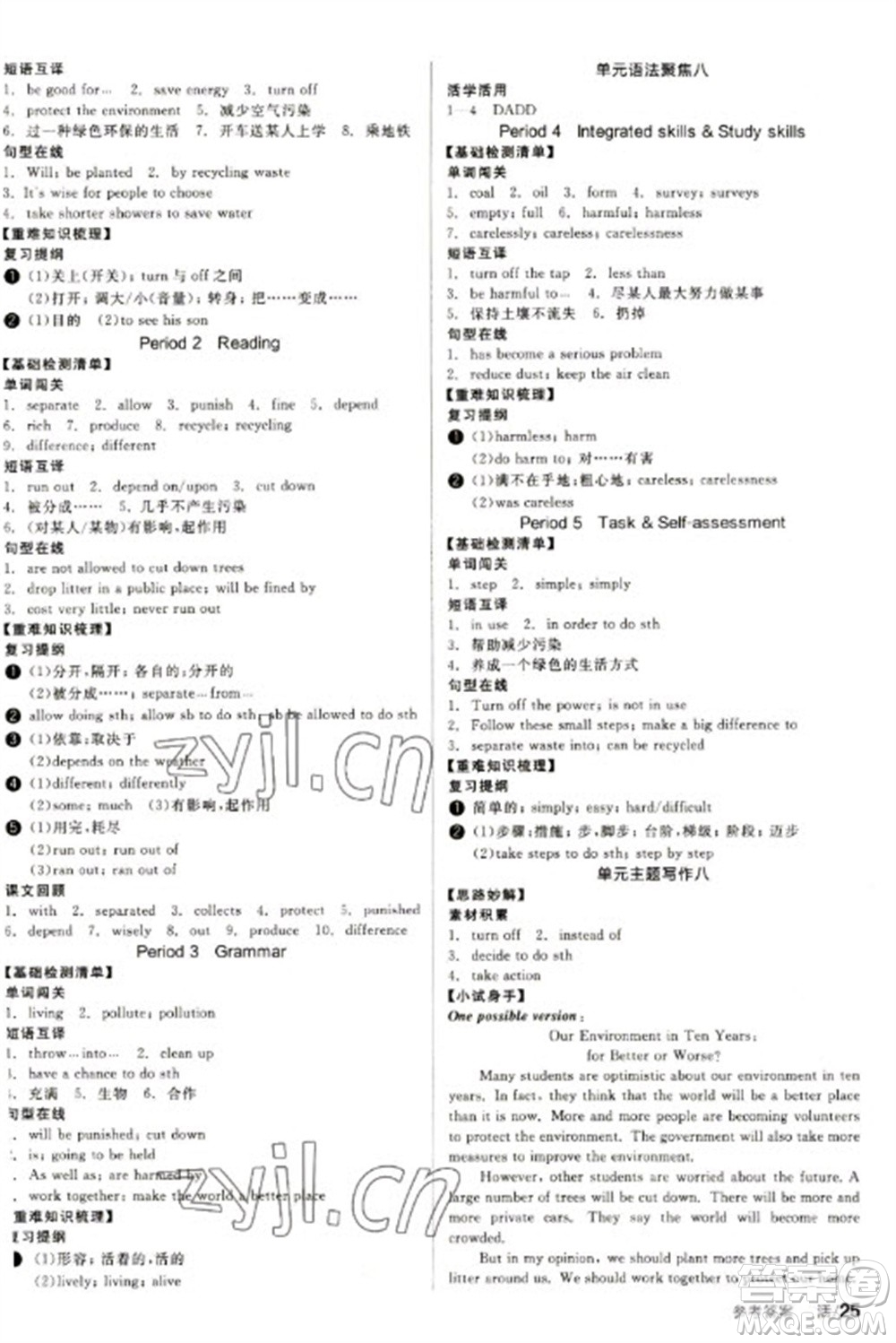 北京時(shí)代華文書(shū)局2023全品學(xué)練考八年級(jí)下冊(cè)英語(yǔ)譯林版參考答案