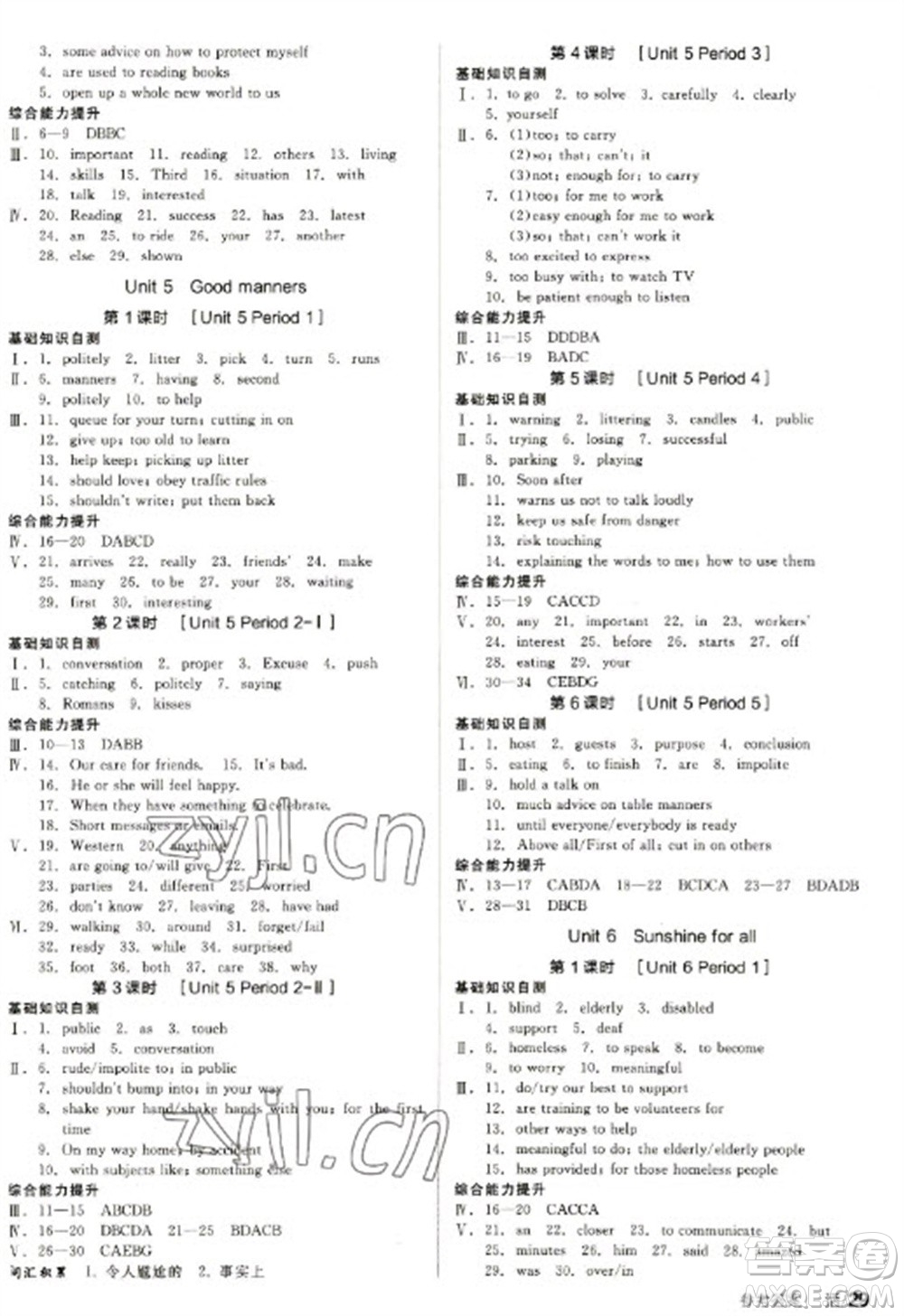 北京時(shí)代華文書(shū)局2023全品學(xué)練考八年級(jí)下冊(cè)英語(yǔ)譯林版參考答案