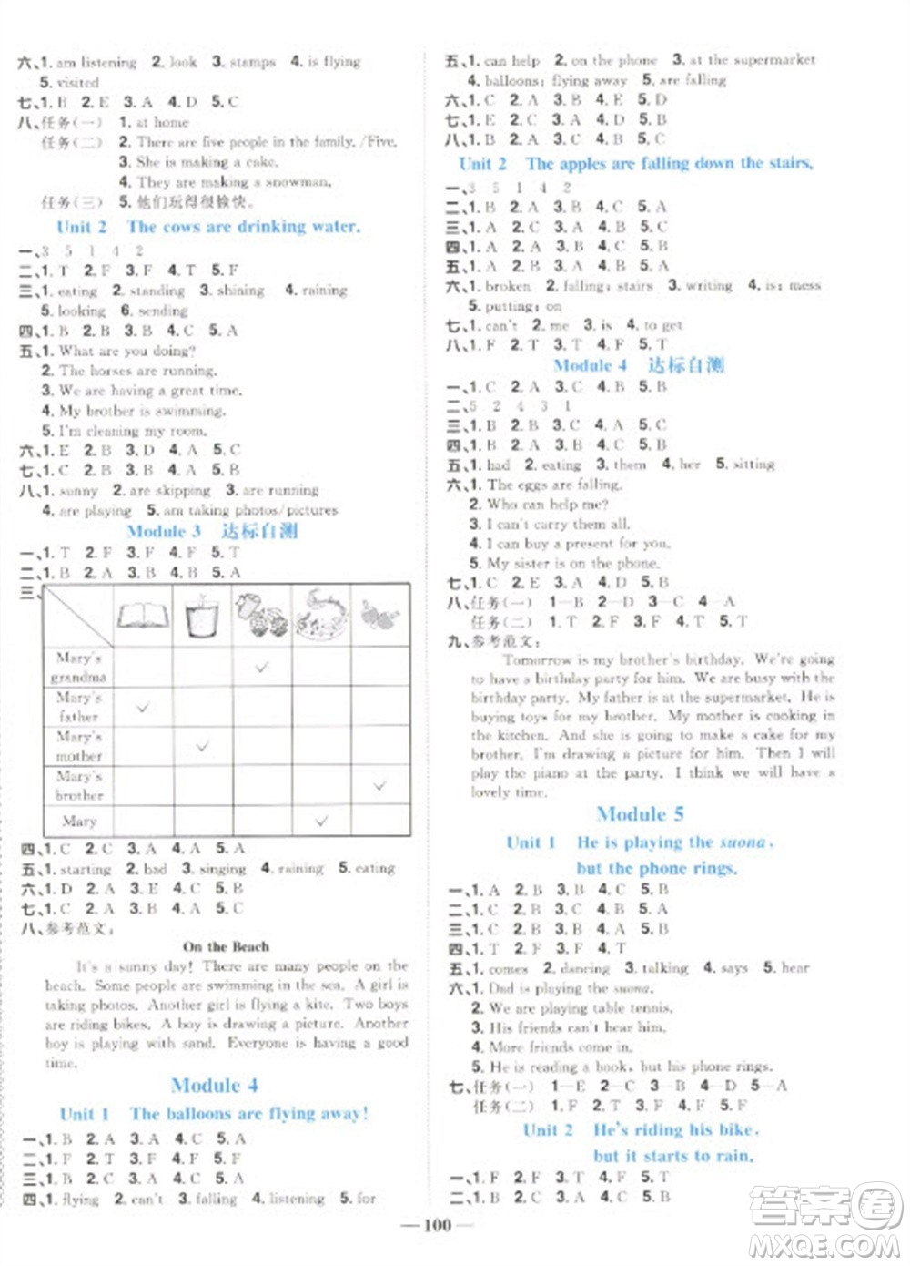 江西教育出版社2023陽光同學(xué)課時(shí)優(yōu)化作業(yè)六年級(jí)英語下冊(cè)外研版參考答案