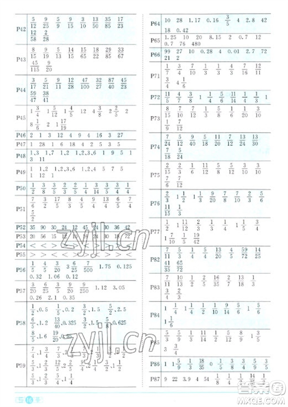 江西教育出版社2023陽光同學(xué)課時(shí)優(yōu)化作業(yè)五年級(jí)數(shù)學(xué)下冊(cè)人教版參考答案
