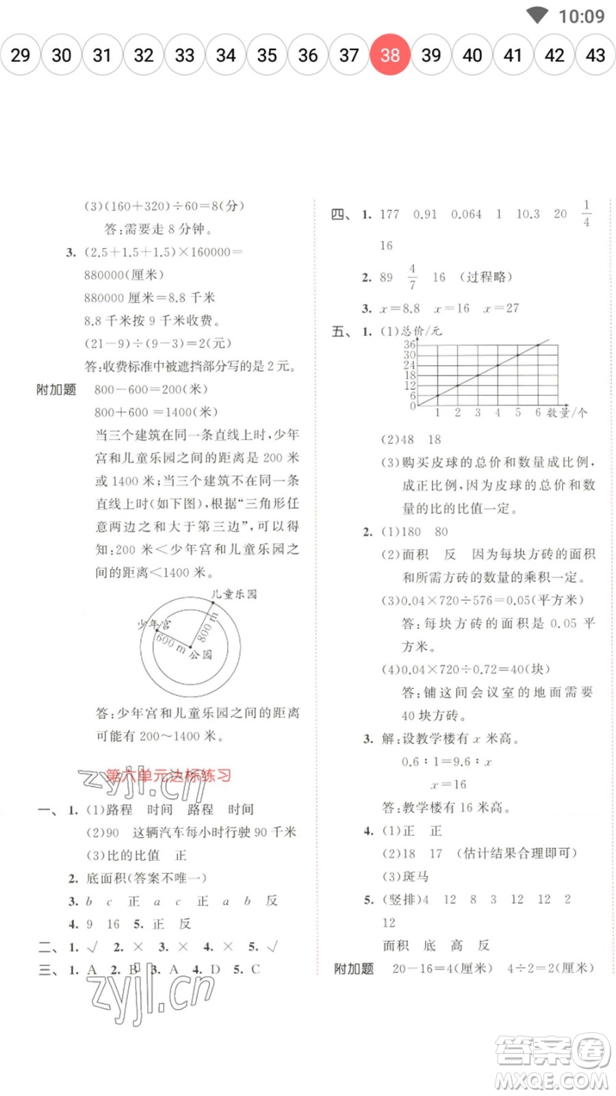 教育科學(xué)出版社2023春季53天天練六年級數(shù)學(xué)下冊蘇教版參考答案