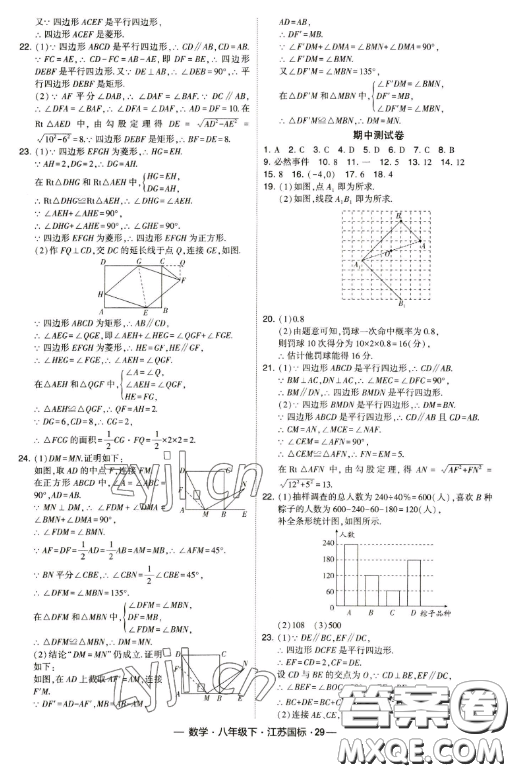 寧夏人民教育出版社2023經(jīng)綸學(xué)典課時(shí)作業(yè)八年級下冊數(shù)學(xué)江蘇國標(biāo)版答案