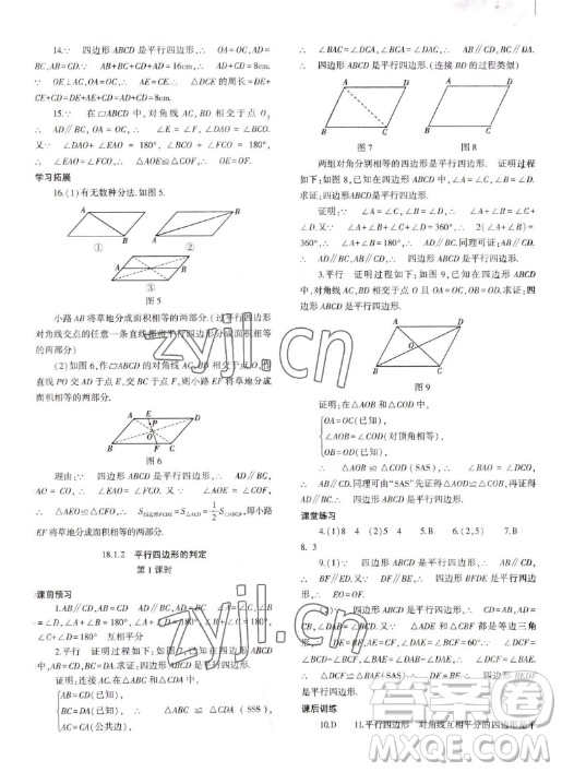 大象出版社2023初中同步練習(xí)冊八年級下冊數(shù)學(xué)人教版答案