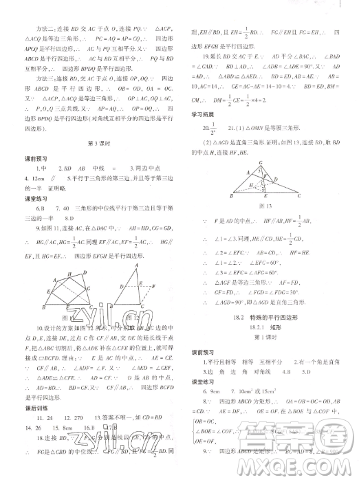 大象出版社2023初中同步練習(xí)冊八年級下冊數(shù)學(xué)人教版答案