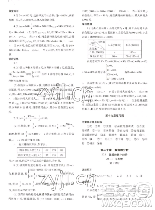 大象出版社2023初中同步練習(xí)冊八年級下冊數(shù)學(xué)人教版答案