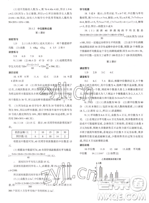 大象出版社2023初中同步練習(xí)冊八年級下冊數(shù)學(xué)人教版答案